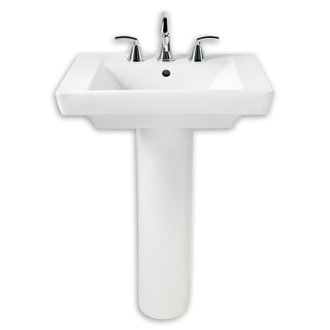 0641400.020 Boulevard Pedestal Lavatory Sink Combo With 4 In. Center Holes - White