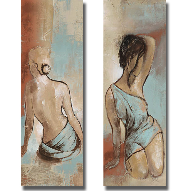 1236607s Seated Woman Panel By Patricia Pinto Premium Stretched Canvas Wall Art Set - 2 Piece