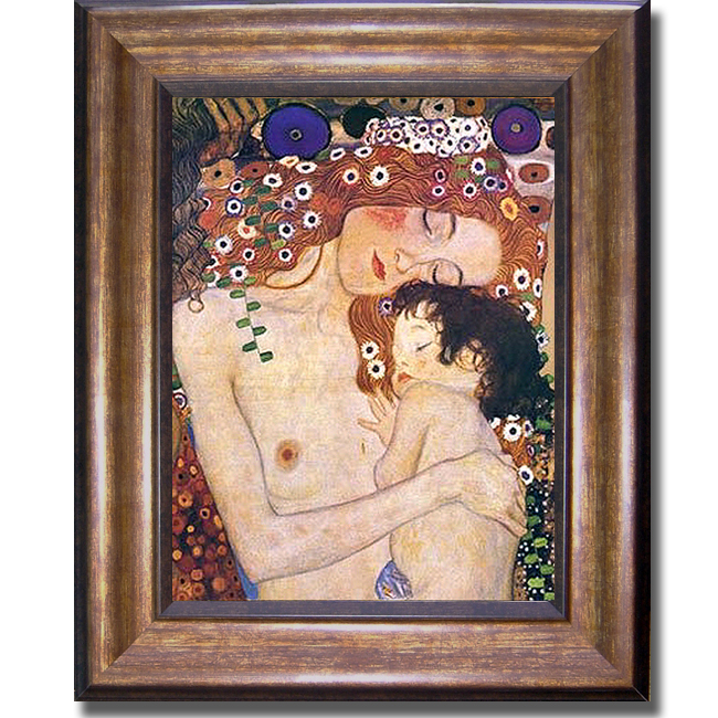 1114641br The Three Ages Of Woman By Gustave Klimt Premium Bronze Framed Canvas Wall Art