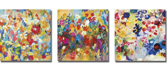 1212648s-wishes And Wildflowers-by Joan Elan Davis-canvas Wall Art-3 Piece Set