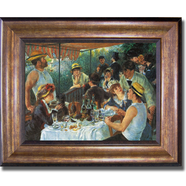 1114659br Luncheon Of The Boating Party By Auguste Renoir Premium Bronze Framed Canvas Wall Art