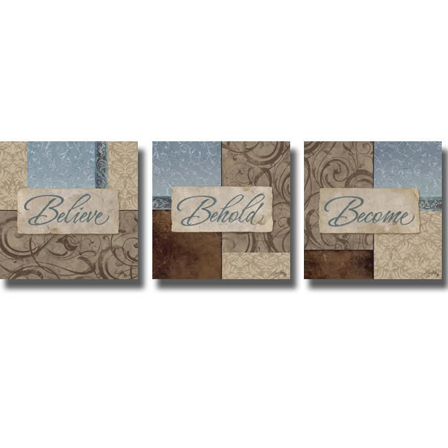 1212696s-believe-behold-become By Elizabeth Medley-3 Piece Canvas Wall Art Set