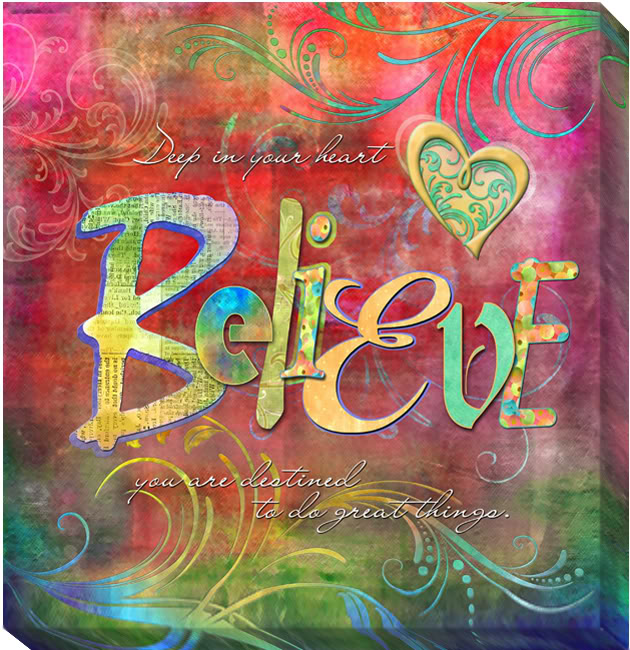 1212704g Believe By Connie Haley Premium Gallery-wrapped Canvas Giclee Wall Art