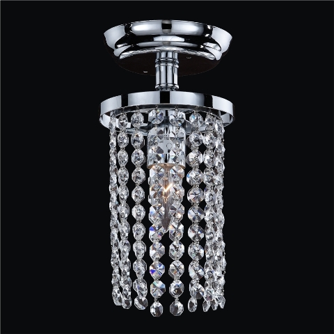 628ac6sp-7c Vista 6 In. Traditional Empire Crystal Flush Mount