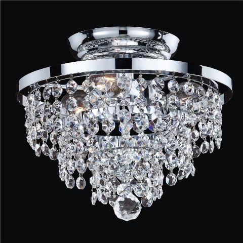 628ac10sp-7c Vista 10 In. Traditional Empire Crystal Flush Mount