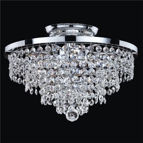 628ac13sp-7c Vista 13 In. Traditional Empire Crystal Flush Mount