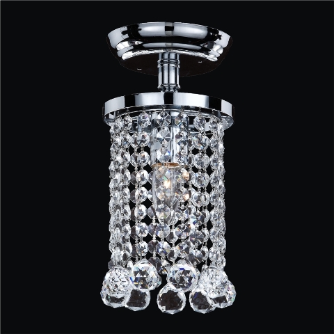 628fc6sp-7c Vista 6 In. Traditional Empire Crystal Flush Mount