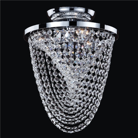 655ac10sp-7c Oasis 10 In. Traditional Crystal Flush Mount
