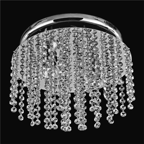 566ac3lsp-7c Crystal Rain 12 In. Contemporary Crystal Flush Mount