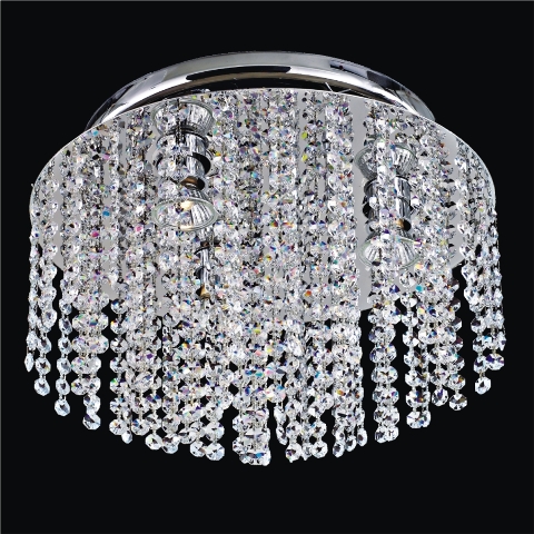 566ac4lsp-7c Crystal Rain 15 In. Contemporary Crystal Flush Mount
