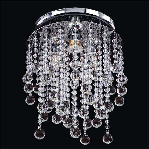 566bc3lsp-7c Crystal Rain 12 In. Contemporary Crystal Flush Mount