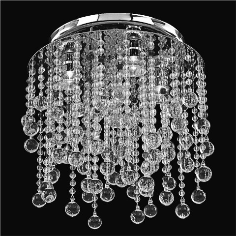 566bc4lsp-7c Crystal Rain 15 In. Contemporary Crystal Flush Mount