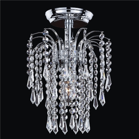 532tc9sp-7c Cascade 9 In. Traditional Crystal Flush Mount