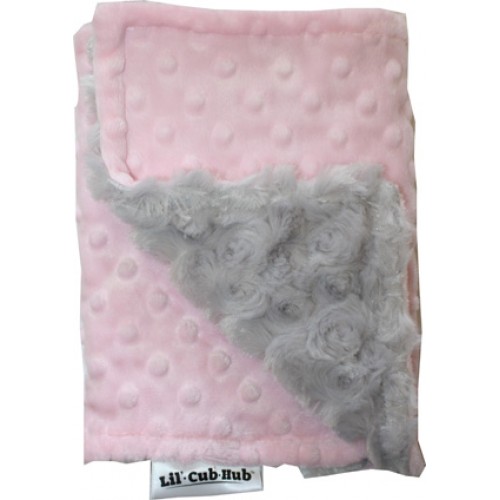 Bcpdsr Burp Cloth - Pink Dot With Silver Rosebud Swirl