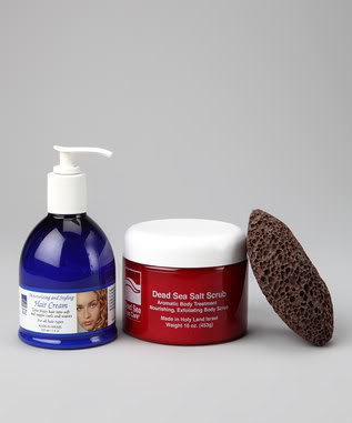 Deadsea-5 16 Oz Dry Dead Sea Salt Scrub, Pumice Stone And Moisturizing Hair Cream