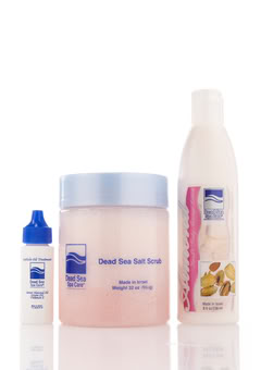 Deadsea-68 32 Oz Almond Dry Salt Scrub, 8 Oz Almond Lotion, Cuticle Oil Treatment