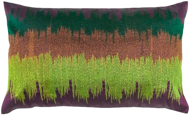 C718 Embroidery On Dupion Pillow, Purple