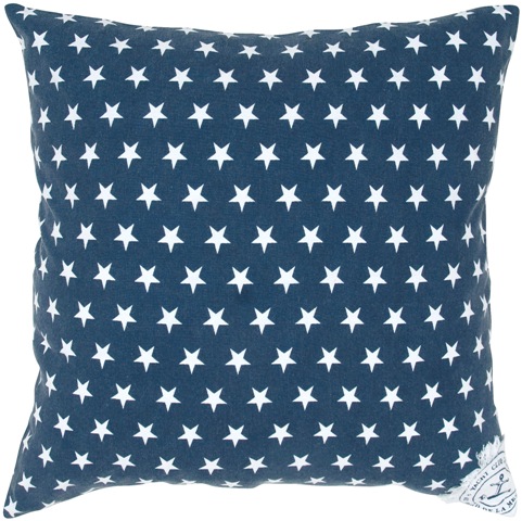 C749 Blue Stars Cotton Print Pillow, Blue Stars