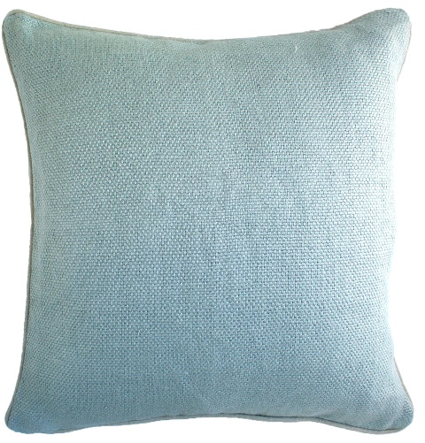 C899 Ice Blue Linen Basket Weave Pillow, Ice Blue
