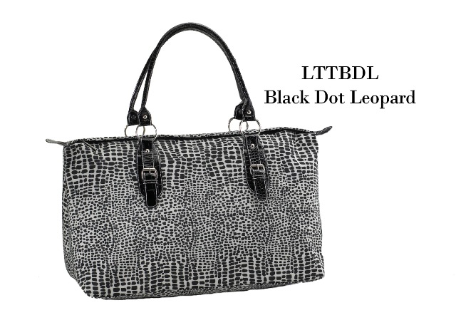 Joann Marrie Designs Lttbdl Large Travel Tote Bag - Black Dot Leopard, Pack Of 2