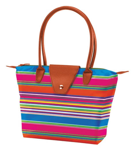 Joann Marrie Designs Nf1ors2 Small Fold-up Bag - Orange Stripe, Pack Of 2