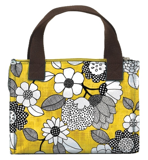 Joann Marrie Designs Nlb1ybf Lunch Bag -yellow And Black Floral, Pack Of 2