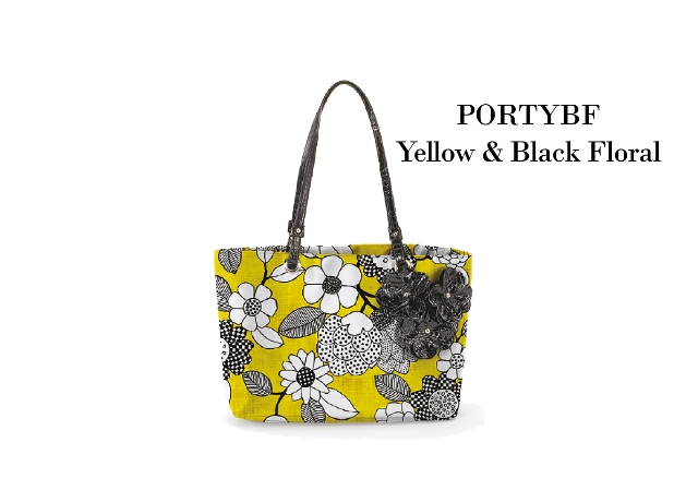 Joann Marrie Designs Portybf Portofino Bag - Yellow And Black Floral, Pack Of 2