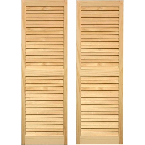 Shl43 Exterior Louvered Shutters 15 X 43 In.