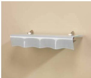 Cptsoyster24 Concepts Oyster Opaque Glass Shelf, 8 X 24 In.