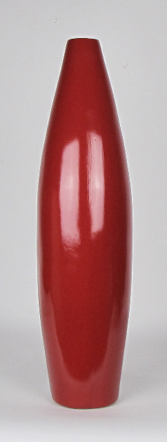 53184 High-fired Ceramic Cocoon Vase-lipstick Gloss Red