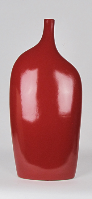 53196 High-fired Ceramic Paddle Vase-lipstick Gloss Red