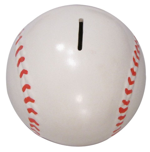 39353 Softball Coin Bank With Removable Bottom Stopper