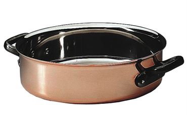 Copper Saute Pan Brazier Without Lid 9.5 In.