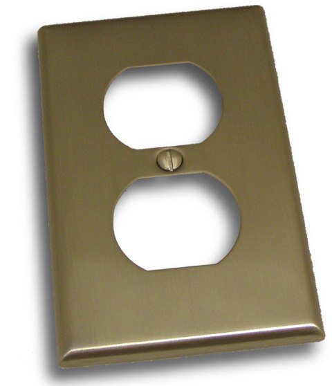 10814sn Single Receptacle Switch Plate, Satin Nickel