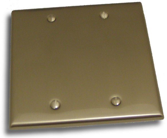 10821sn Double Blank Switch Plate, Satin Nickel