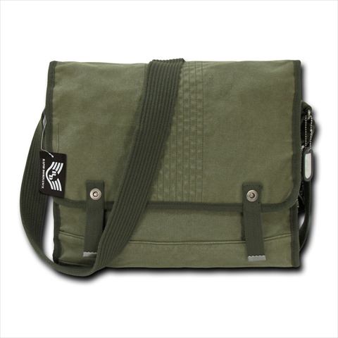 R33-olv Vintage Military Messenger Bag, Olive