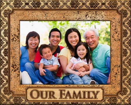 Giftworks Plus FAM5024 Our Family - Ornate- Alder Wood Frame- 3.5 x 5 In