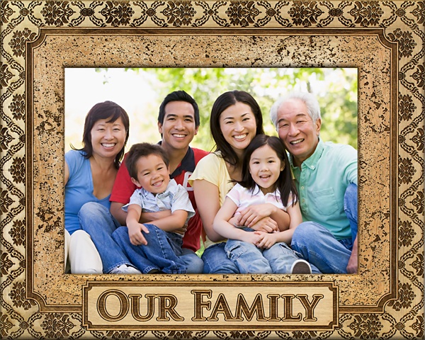 Giftworks Plus FAM5024 Our Family - Ornate- Alder Wood Frame- 5 x 7 In