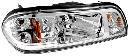 Cws-532c2 Ford Mustang 1987 - 1993 Head Lamps, Diamond Cut With Corner & Park Lamp Chrome