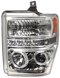 Cws-561c2 Ford Super Duty 2008 - 2010 Head Lamps, Projector With Rings Chrome