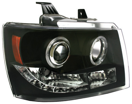 Chevrolet Avalanche 2007 - 2013 Head Lamps, Projector With Rings Black