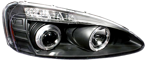 Cws-359b2 Pontiac Grand Prix 2004 - 2008 Head Lamps, Projector With Rings Black