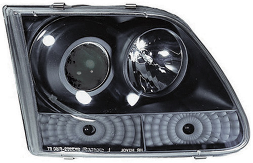 Ford Expedition 1997 - 2002 Head Lamps, Projector With Rings Black