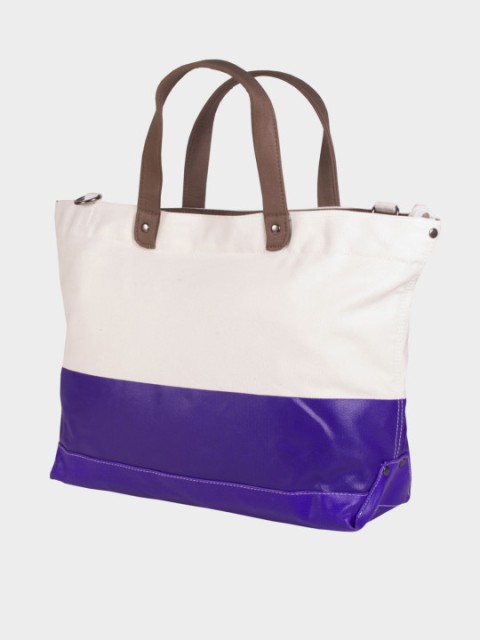 Lat001-natural-purple Vineyard Tote Bag - Clearance, Natural And Purple