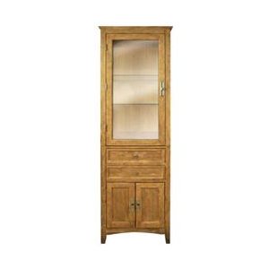 2240-0032-3215 24 X 78 In. Linen Cabinet In Oak Glaze Finish With 1 Glass Door