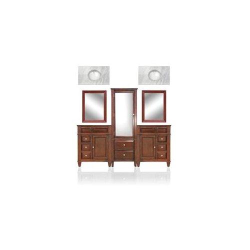 2910-9049-cswo 64 In. Linen Tower With 86 In. Double Basin Vanity - Espresso Finish