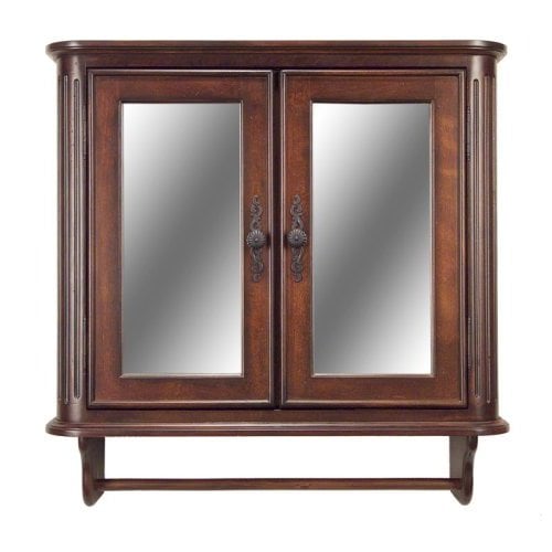 5300-0034-1005 30 In. Medicine Cabinet Removable Towel Bar - Distressed Cherry Finish