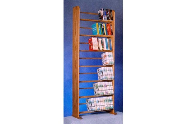 705- Bookcase Solid Oak 7 Row Dowel Book Rack