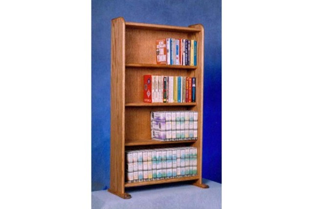 407 Solid Oak Cabinet For Dvds, Vhs Tapes, Books And More