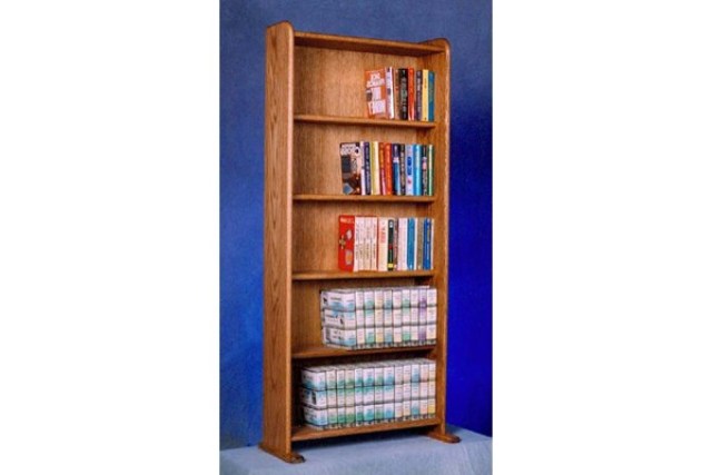 507 Solid Oak Cabinet For Dvds, Vhs Tapes, Books And More